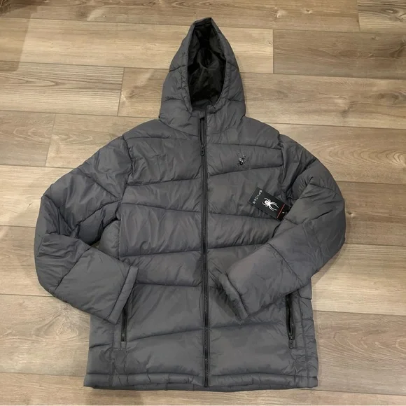 Spyder Jackets Coats Mens Spyder Puffer Jacket Polar Gray